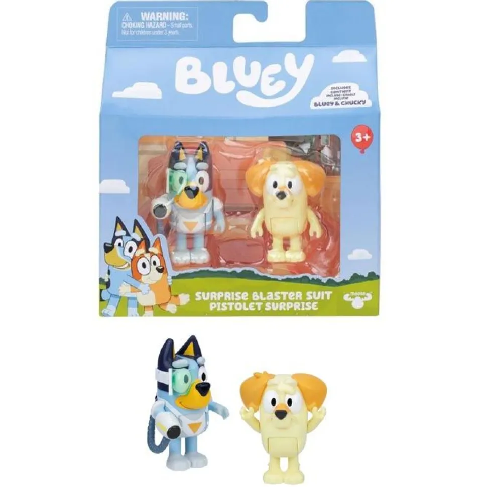 Bluey pack 2 figuras Bluey Y Chucky surprise blaster de Famosa
