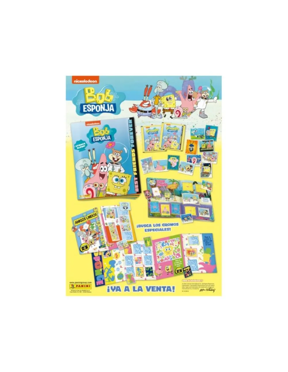 Best PANINI Bob Esponja Álbum de cromos vacío y 5 sobres Colección 2024 pegatinas