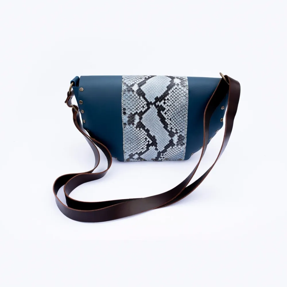 New La Gorgona Bolso piel con estampado de serpiente