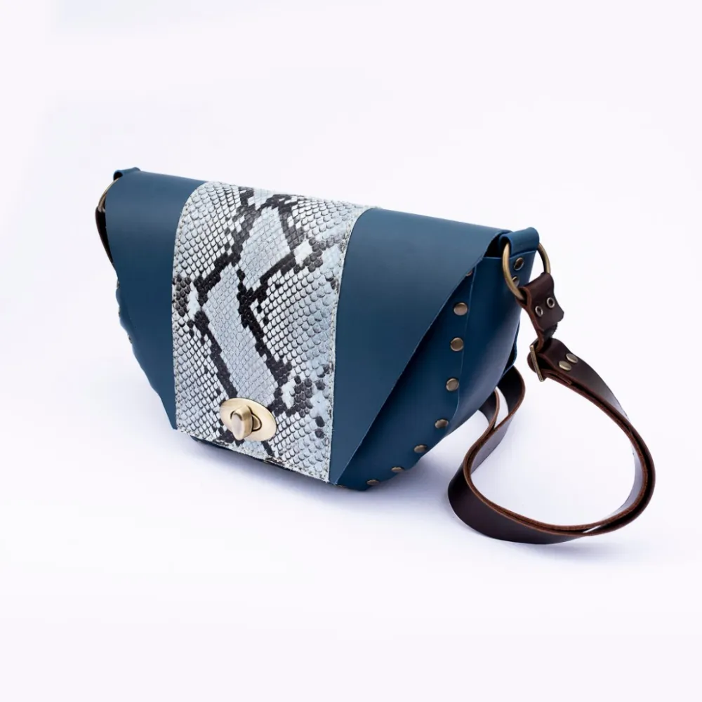 New La Gorgona Bolso piel con estampado de serpiente