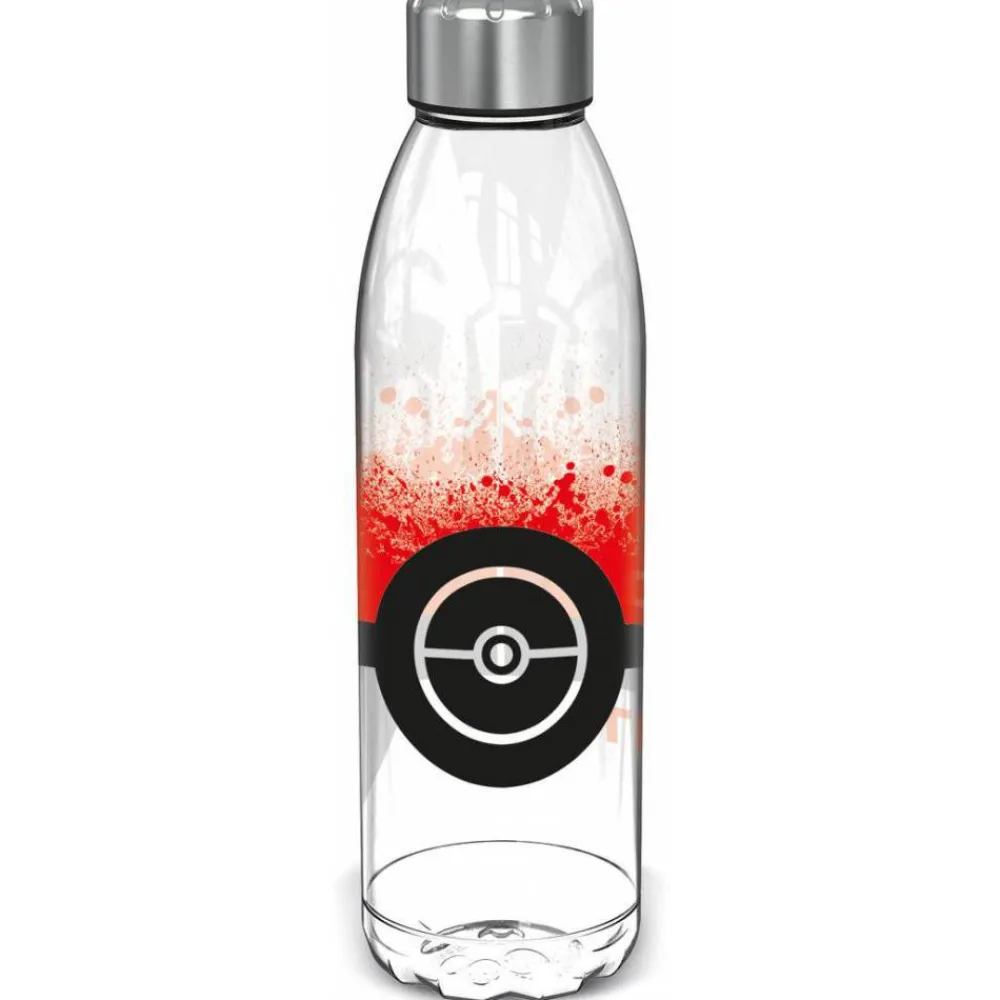 Outlet Stor Botella Transparente Aqua Pokémon Pokeball con Tapón De Seguridad 980ml
