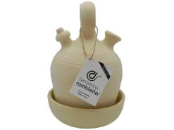 Cerámica Rambleña Botijo de barro base ancha - 18x18x31 cm - 4 L