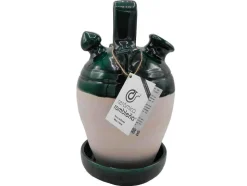 Botijo de barro filo verde - 18x18x32 cm - 4 L