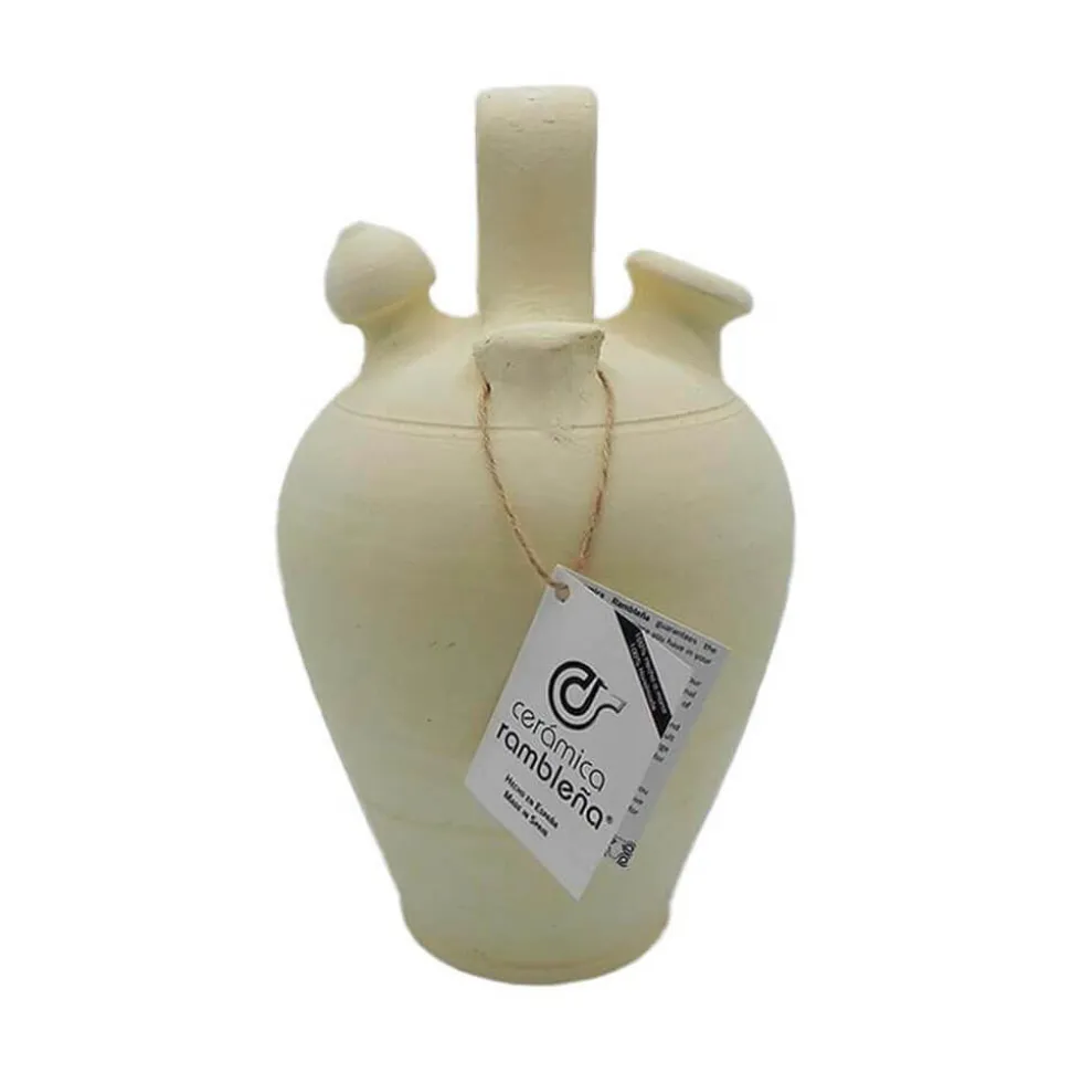 Botijo de barro tradicional rambleño