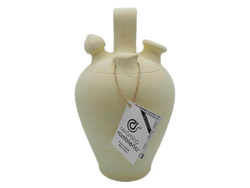 Botijo de barro tradicional rambleño