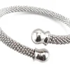 Brazalete Malla De Acero Con Remates Lisos