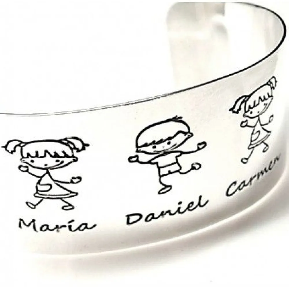 Clearance Brazalete Personalizado Con Niños De Plata De Ley