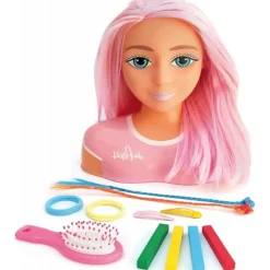 Busto de muñeca Infantil de Mechas de Colores Señorita Pepis