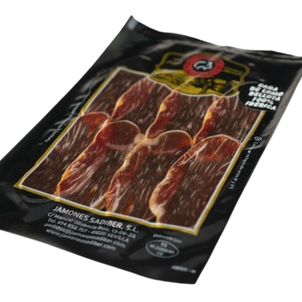 New Jamones Sadiber Caña de Lomo de Bellota 100% Ibérica Lazo - 100 g X10 sobres