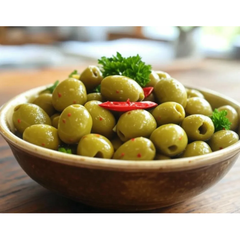 Cachond@s Picantes - Aceitunas verdes con guindilla pimiento y cebolla 4,2 kg