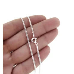 Cadena Barbada De Plata De Ley 45 Cm.