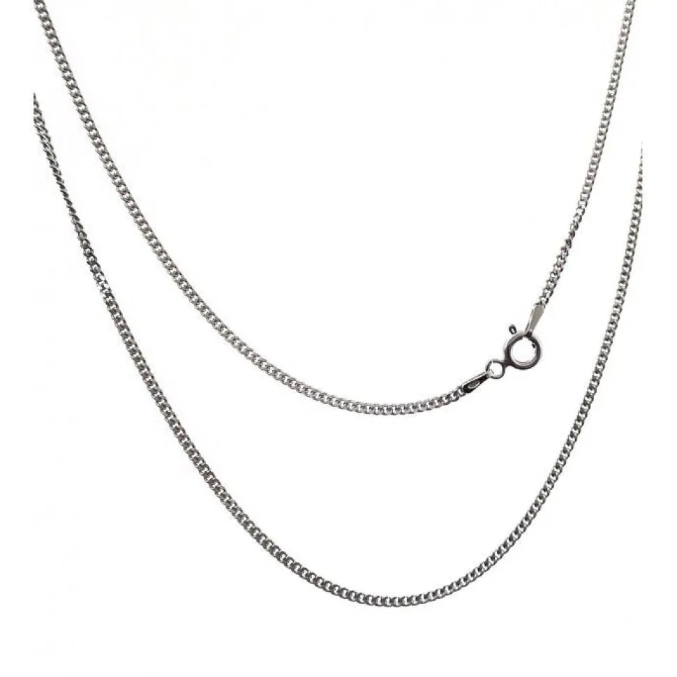 Cadena Barbada De Plata De Ley 45 Cm.