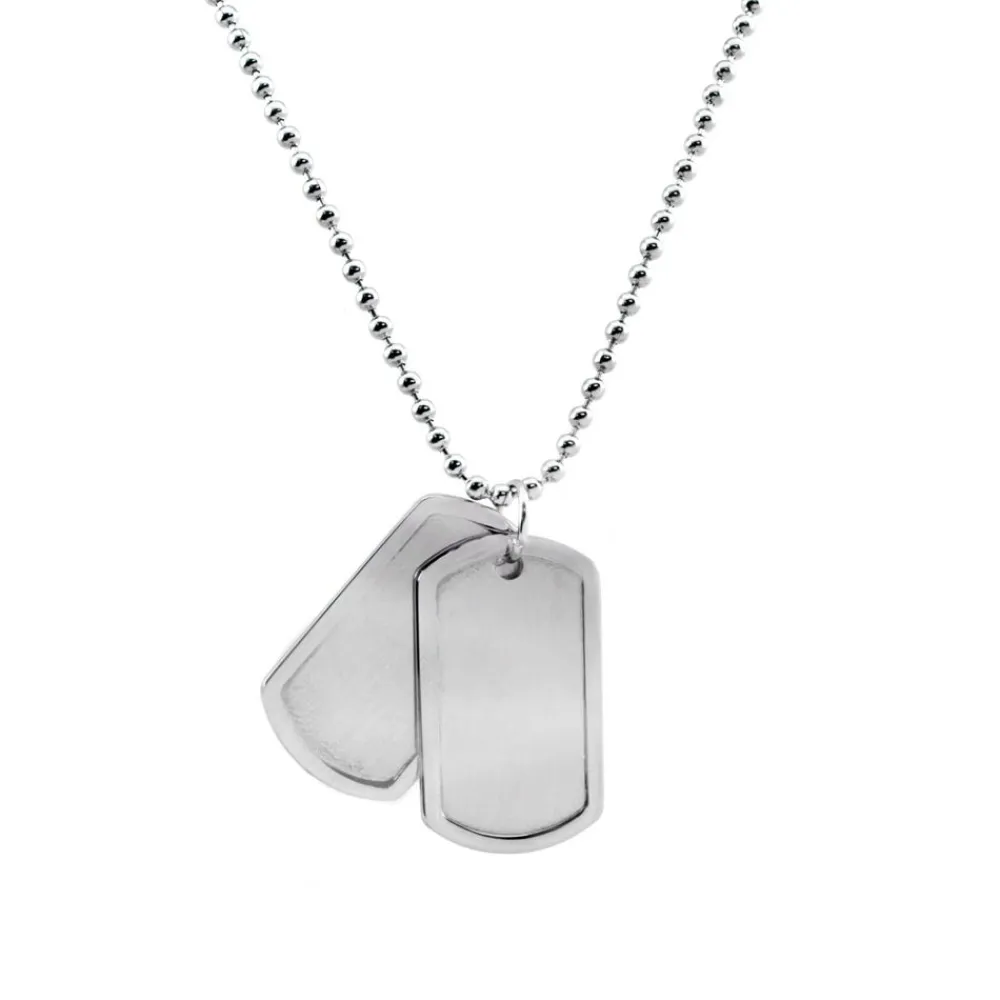 Sale Cadena De Acero Con Doble Placa De Acero Mate