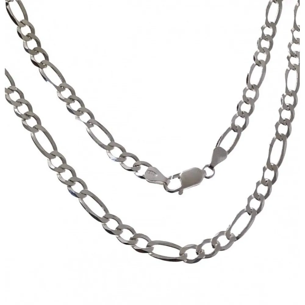Hot Cadena De Plata De Ley Alternada 3+1 50 Cm.
