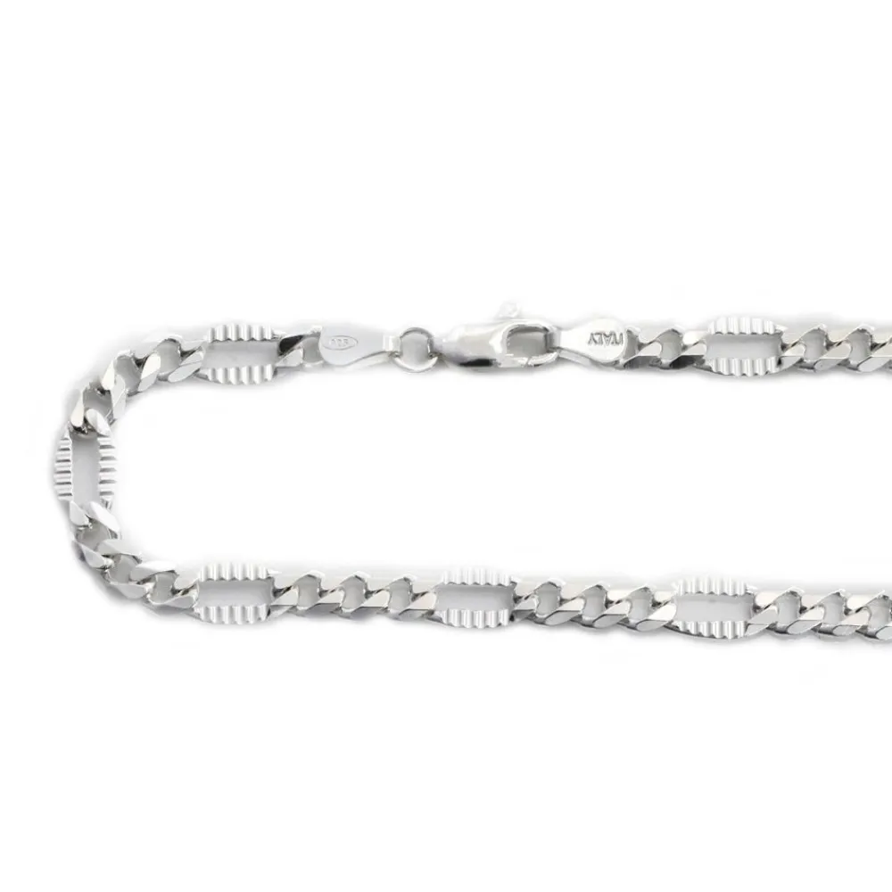 Best Cadena De Plata De Ley 3 + 1 Lapidada 60 Cm.