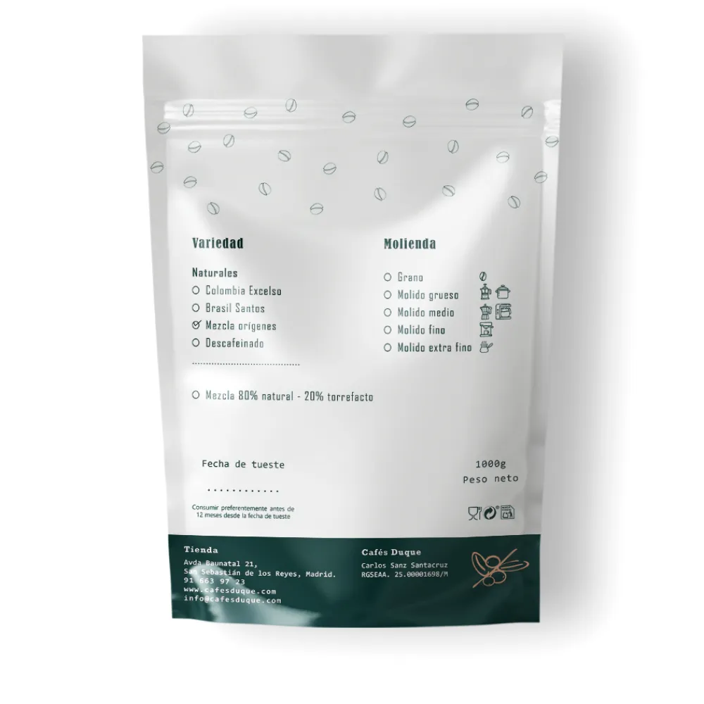 Best Cafés Duque Café Natural mezcla orígenes 1000g