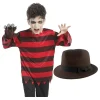 Best Kebedo Moda Camiseta Freddy Krueger Garras y Sombrero Niños - Disfraz de Miedo Infantil