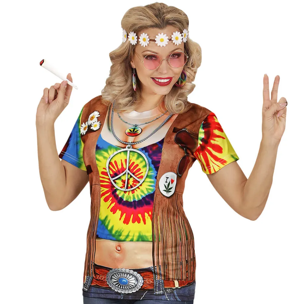 Widmann Camiseta Hippie de Estampado con Sublimación Fotográfica para Mujer