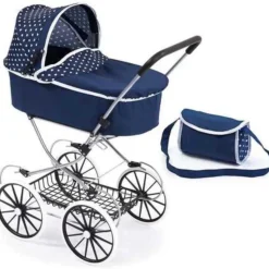 Carro de Muñecas Clásico de Luxe color azul marino Plegable