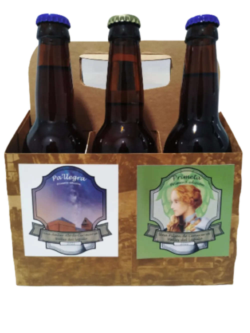 Outlet Cervecería Valles del Lúpulo Cerveza Artesana Valles del Lúpulo, Pack Regalo. L 6 botellas de 33 cl