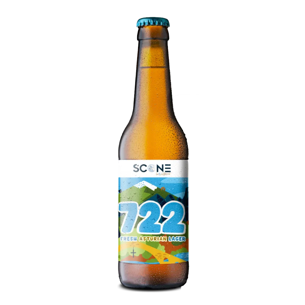 Cerveza 722 Fresh Asturian Lager Sin gluten Caja 24 x 33cl