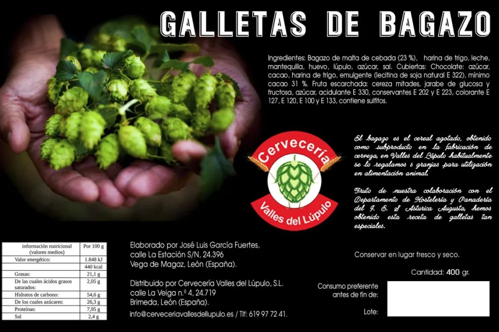 Hot Cervecería Valles del Lúpulo Cervezas Artesanas 2 Primeta + 2 Pa'llegra + 2 Raíces + 1 caja Galletas de bagazo