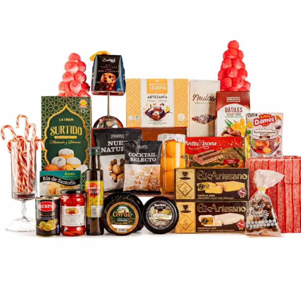 Cesta de Navidad Gourmet Sin Alcohol y Delicias Tradicionales (Ref 905)