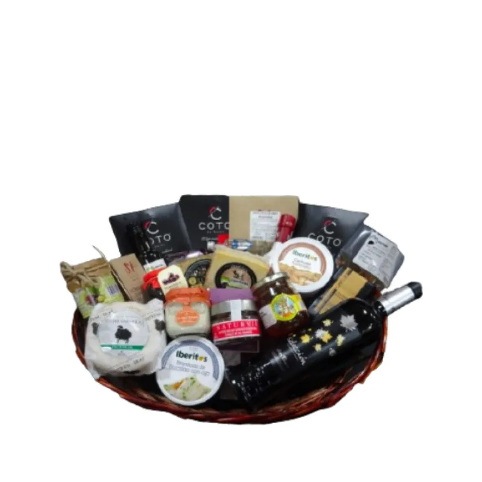 Cesta Regalo Gourmet Montehermoso + 10 paquetes de jamón Bellota 50%