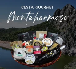 Cesta Regalo Gourmet Montehermoso + 10 paquetes de jamón Bellota 50%