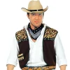 Chaleco vaquero marrón con bandana negra