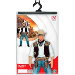 Chaleco vaquero marrón con bandana negra