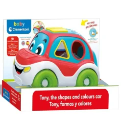 Clementoni Coche Actividades Tony, Formas y Colores Baby Arrastre