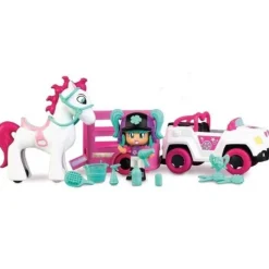 Sale Pinypon Coche con Remolque y Caballo Muñecos
