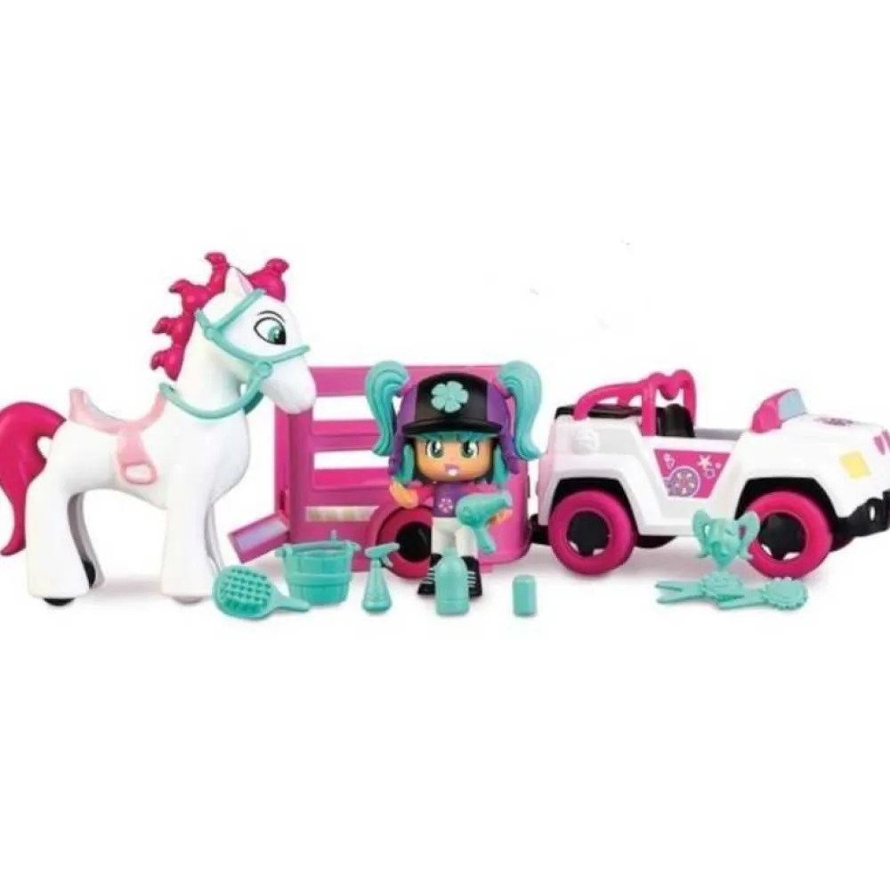 Sale Pinypon Coche con Remolque y Caballo Muñecos