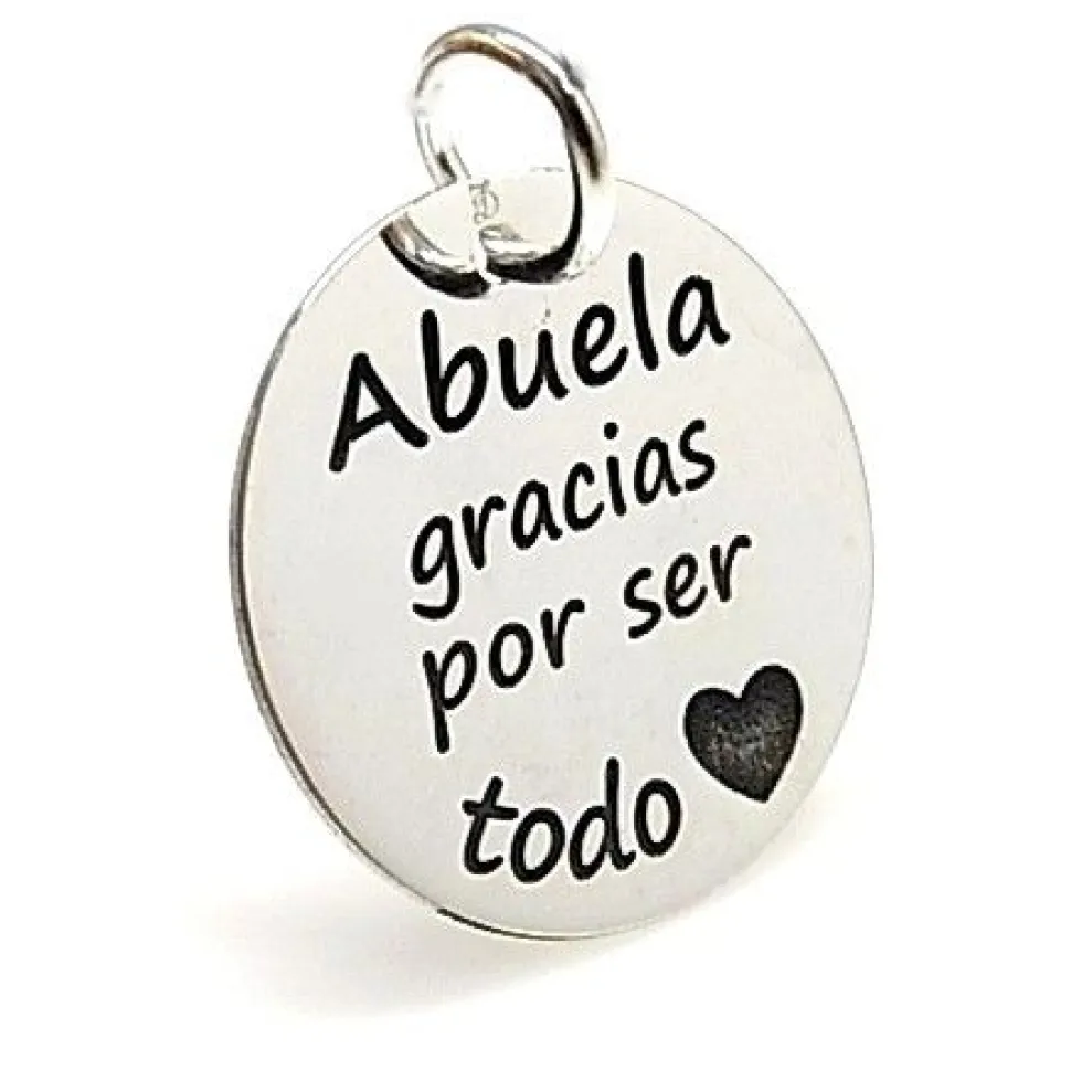 Colgante Abuela Gracias Por Ser Todo Corazón De Plata