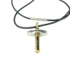 Clearance Colgante Acero Cruz Piedras Combinada Y Cordon De Caucho