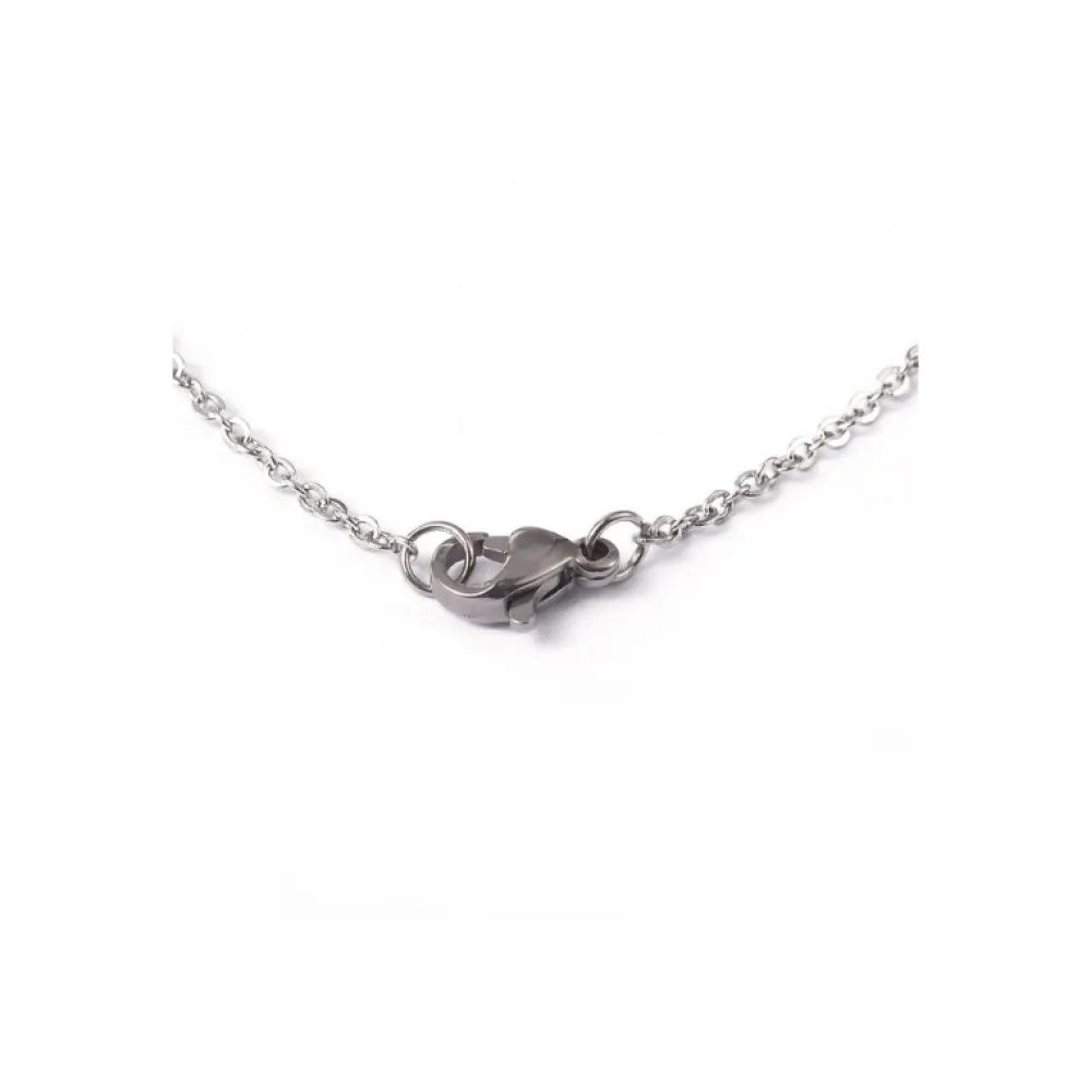 Creatulote Colgante Anillos Romanos con Strass. Collar 44 cm