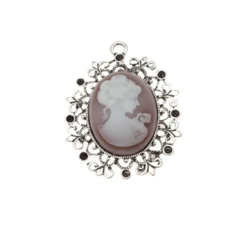 Clearance Creatulote Colgante Camafeo con filigrana - 20 mm diámetro