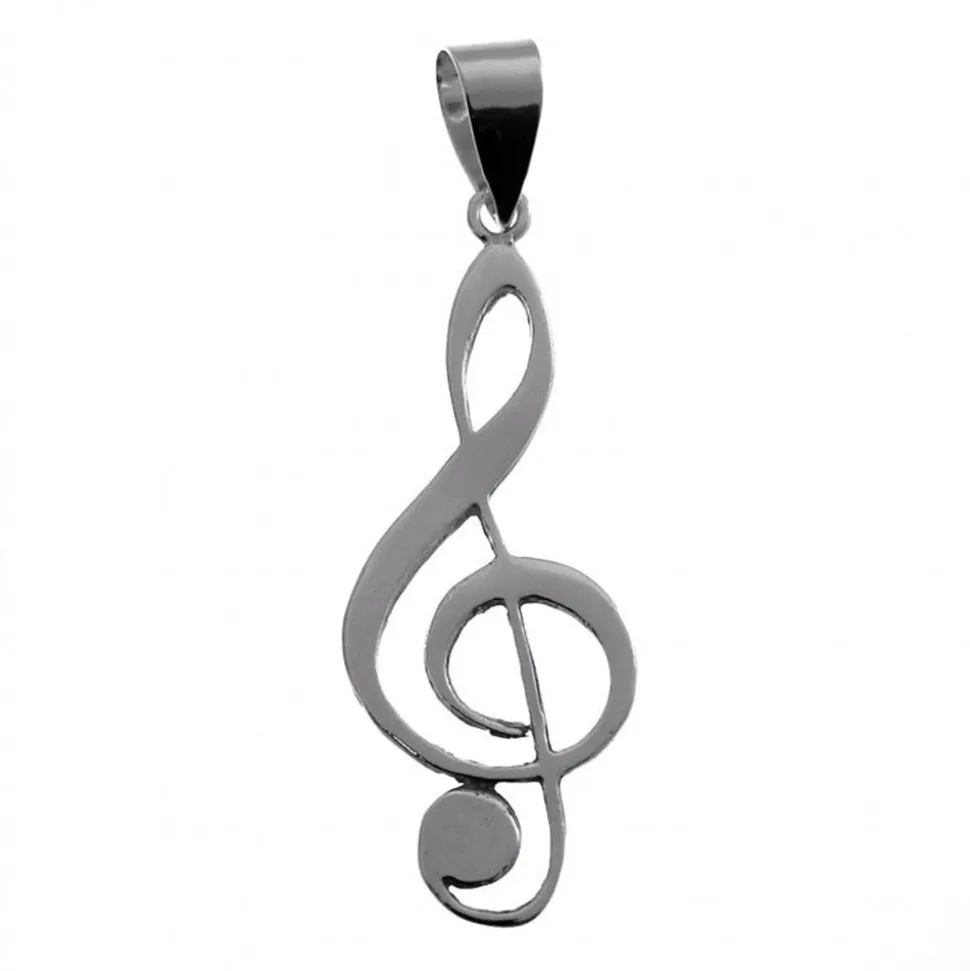Colgante Clave De Sol De Plata De Ley