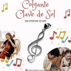 Colgante Clave De Sol De Plata De Ley