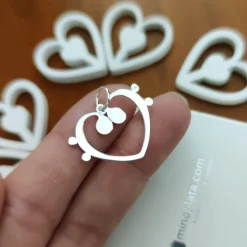 Colgante Claves De Fa Corazón De Plata De Ley