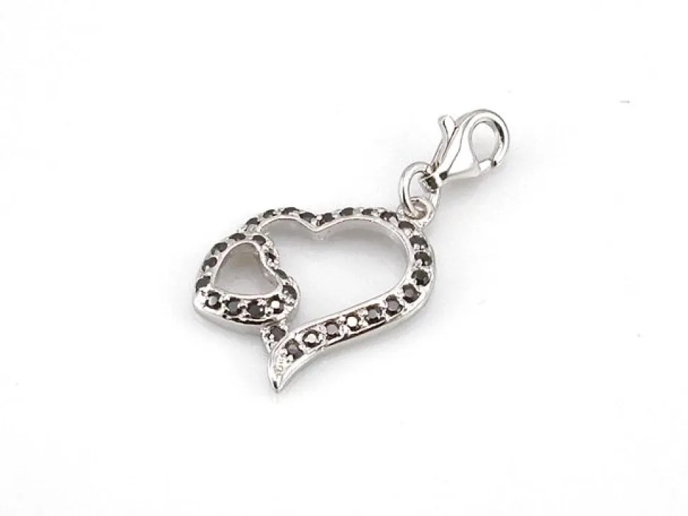 Colgante Corazon De Plata Con Circonitas