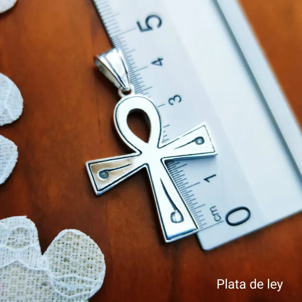 Colgante Cruz De La Vida De Plata De Ley
