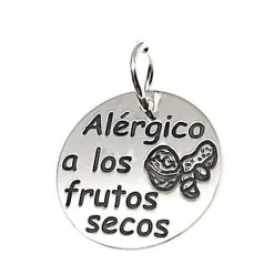 Colgante De Plata Alérgico A Los Frutos Secos18 Mm.