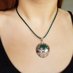 Sale Colgante De Plata De Ley Con Piedra Agatha Verde