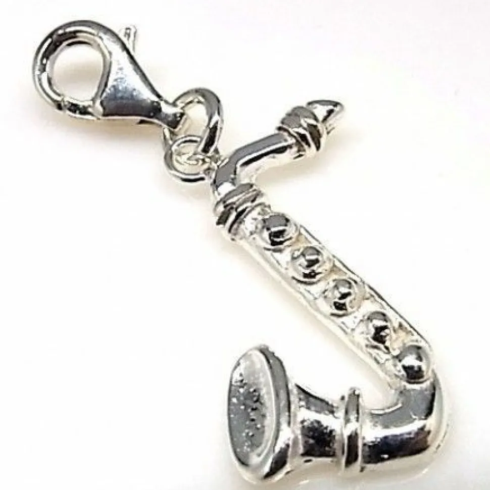 Colgante De Plata De Ley Saxofon Estilo Charms