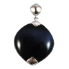 Clearance Colgante De Plata Rh Con Piedra Azul Oscuro Ojo De Gato