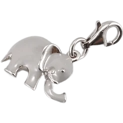 Clearance Colgante Elefante Plata Y Esmalte