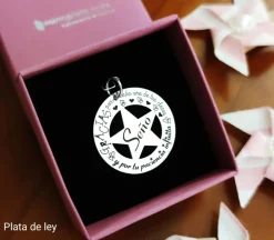 Hot Colgante Estrella De Plata Con Mensaje Para La Seño