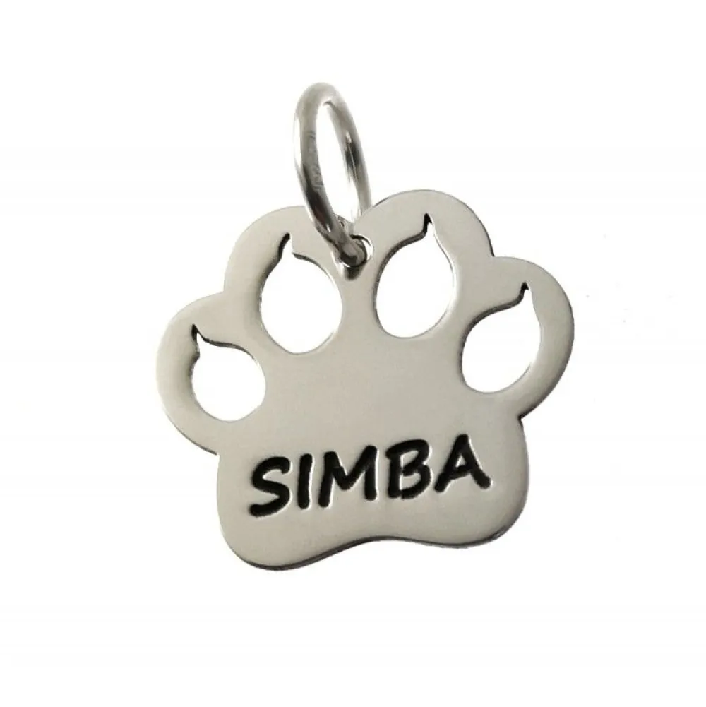 Sale Colgante Huella De Gato De Plata De Ley Personalizada Con Nombre